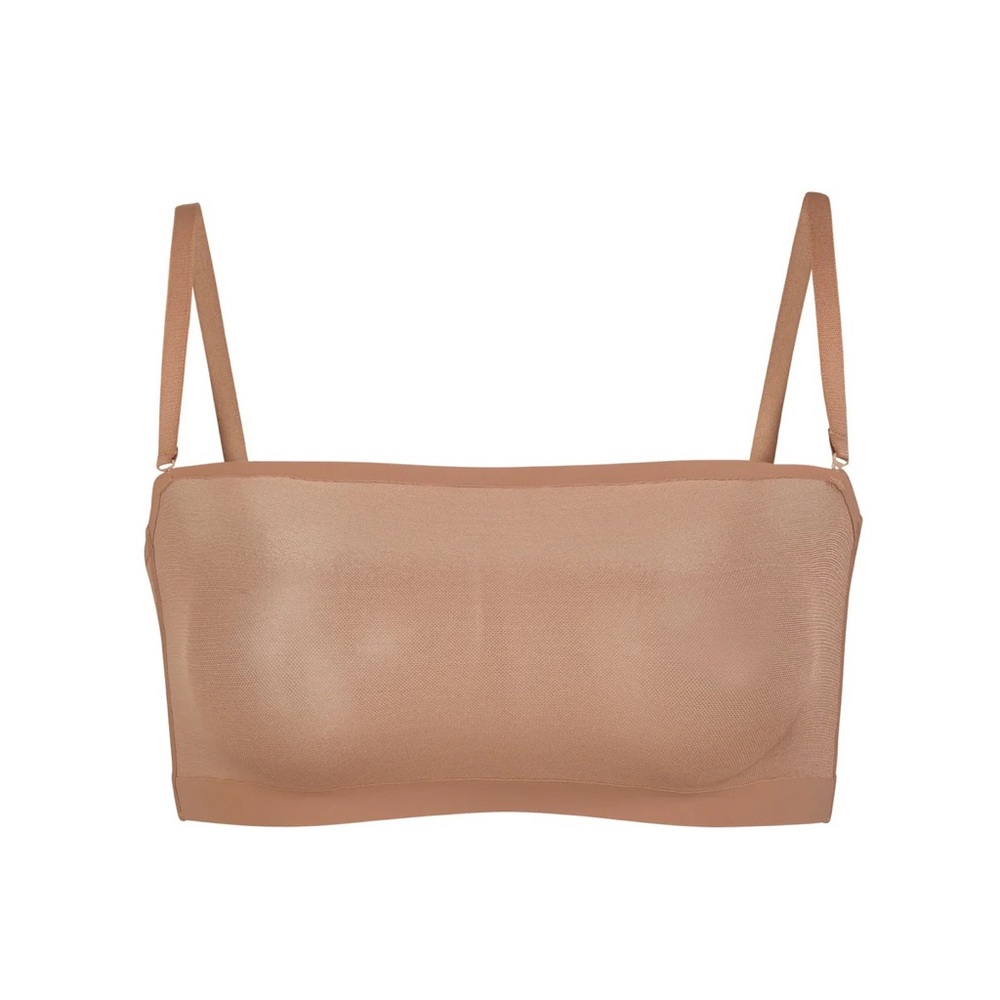 New Skims by Kim Kardashian Sheer Sculpt Bandeau Bra in Clay Large